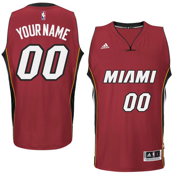 Men Miami Heat Adidas Red Custom Swingman Alternate NBA Jersey->customized nba jersey->Custom Jersey